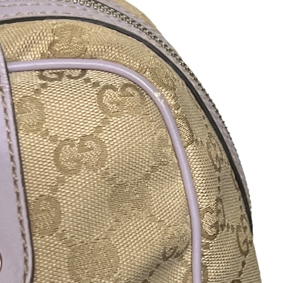 Gucci Canvas and Lilac Colored Leather Handbag - Picture 9 of 17